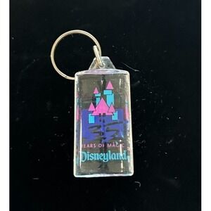 Vintage Disney Disneyland 35th Anniversary Key Chain 90's Acrylic